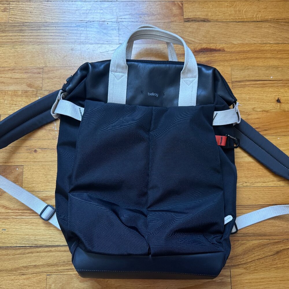 Bellroy Black and Tan Backpack